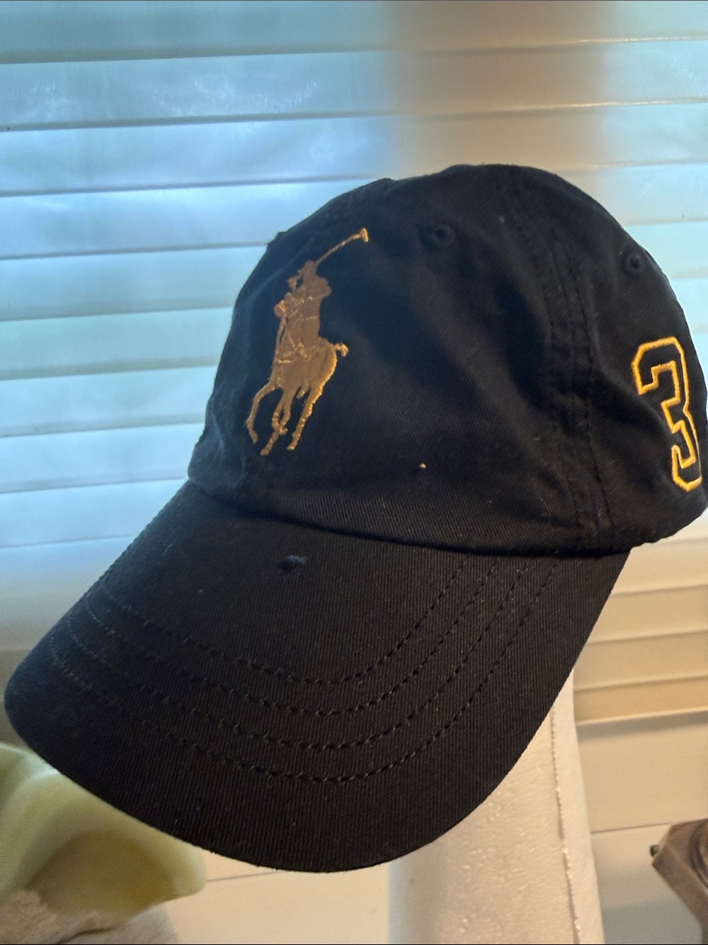 Ralph Lauren Midnight Navy Baseball Cap with Gold embroidered Lolo